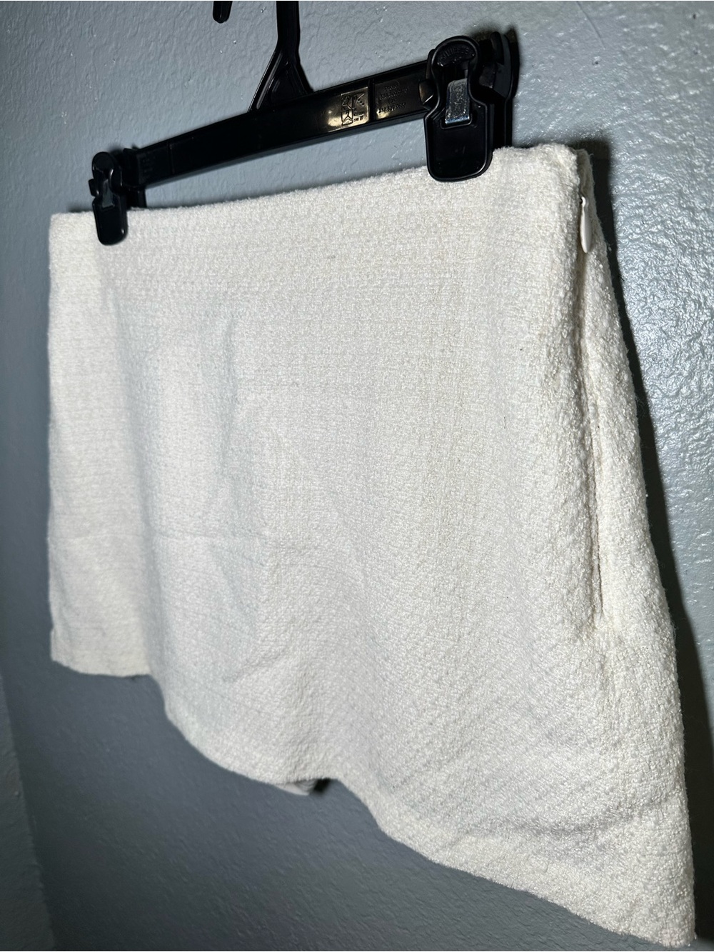 Abercrombie & Fitch Cream Textured tweed Mini Skirt